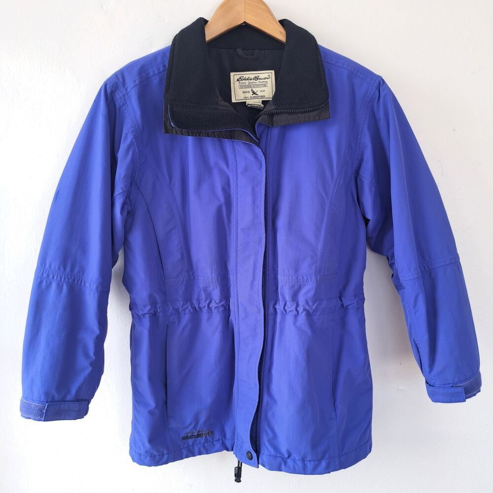 Vintage Women’s XS Eddie bauer Weatheredge Hooded Coat Jacket Purple Zip Up 90's